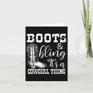 Funny Cowgirl Boots Bling Women Gift Niedliche Lie Karte
