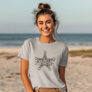 Funny Cowgirl Sheriff Star für Mädchen und Frauen T-Shirt