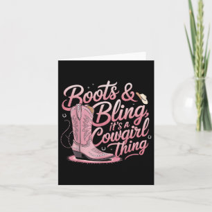 Funny Cowgirl Stiefel und Bling es ein Cowgirl Din Karte