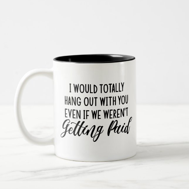 Funny Coworker Best Friend Gift Idee Zweifarbige Tasse (Links)