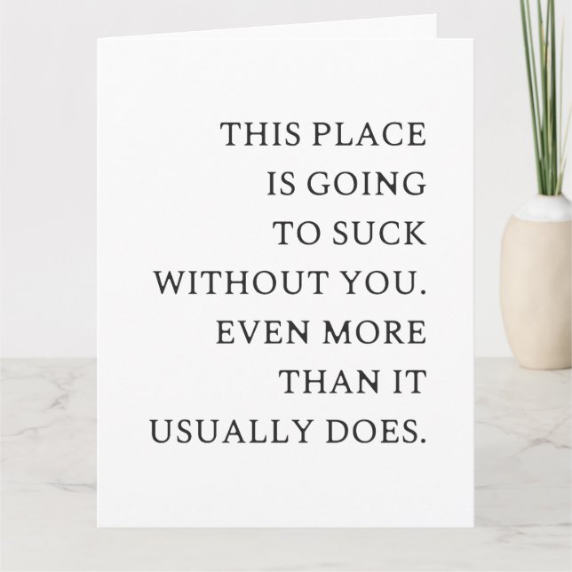 Funny CoWorker Verlassend - Funny New Job Dankeskarte (Vorderseite)