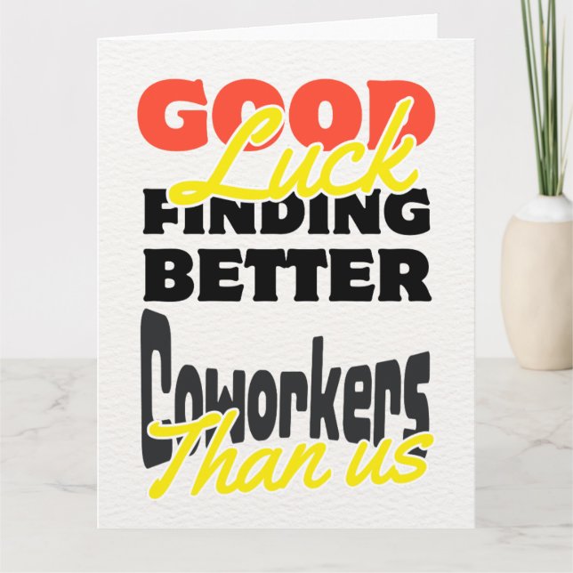Funny Coworker Verlassend Karte, humorvoll geht Dankeskarte (Vorderseite)