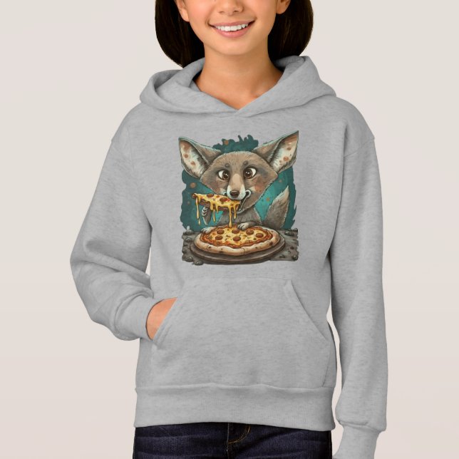 Funny Coyote Eßpizza Hoodie (Vorderseite)