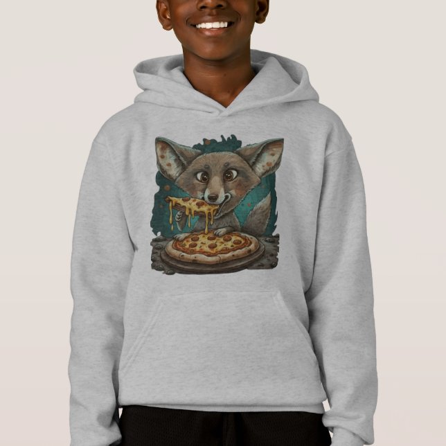 Funny Coyote Eßpizza Hoodie (Vorderseite)