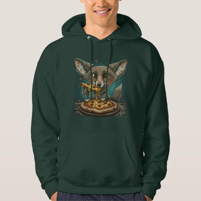 Funny Coyote Eßpizza Hoodie (Vorderseite)