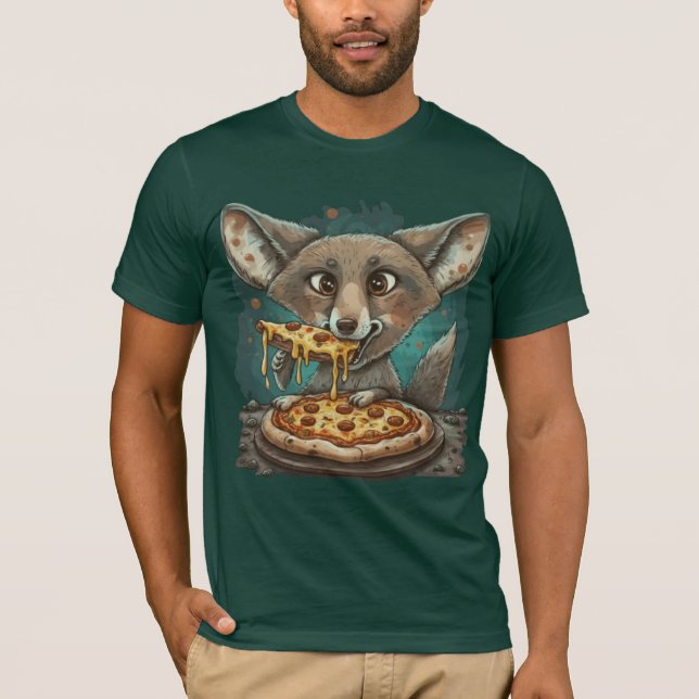 Funny Coyote Eßpizza T-Shirt (Vorderseite)