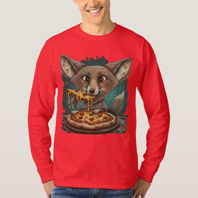 Funny Coyote Eßpizza T-Shirt (Vorderseite)