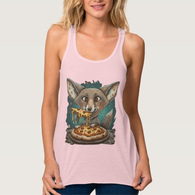 Funny Coyote Eßpizza Tank Top (Vorderseite)