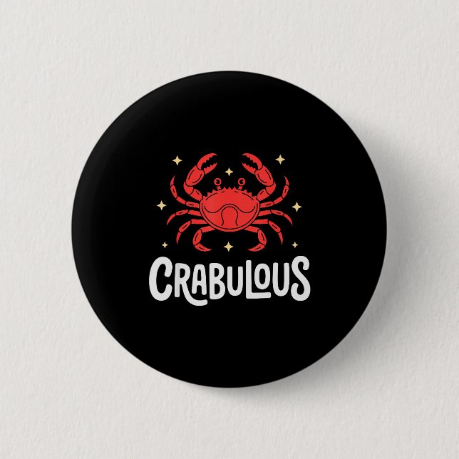 Funny Crab Art For Men Women Kids Crabby Crabbing  Button (Vorderseite)