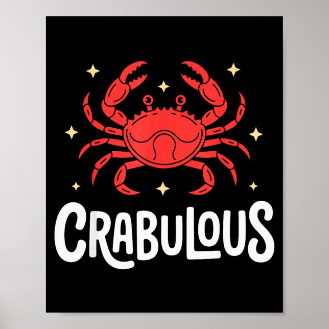Funny Crab Art For Men Women Kids Crabby Crabbing  Poster (Vorne)
