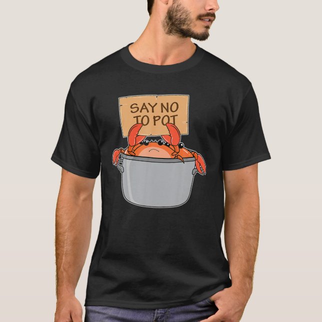 Funny Crab Kochen Meeresfrüchte Koch T-Shirt (Vorderseite)
