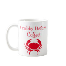 Funny Crabby vor Coffee Red Tasse