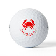 Funny Crabby vor Golf Red Golf Balls