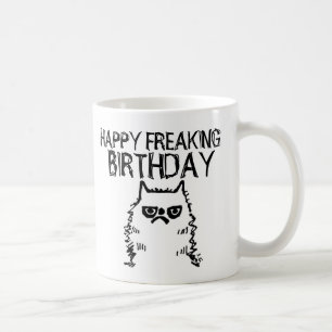Funny Cranky Birthday Cat Kaffee-Mugs Kaffeetasse