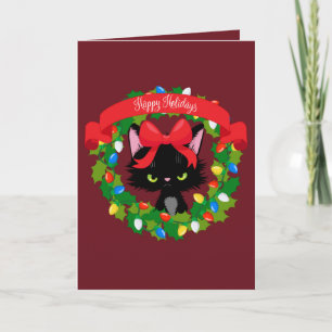 Funny Cranky Cat Christmas Karte