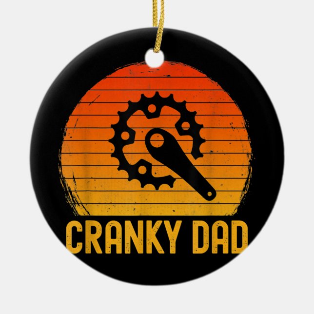 Funny Cranky Vater für Bike Riders Matching Couple Keramik Ornament (Vorne)