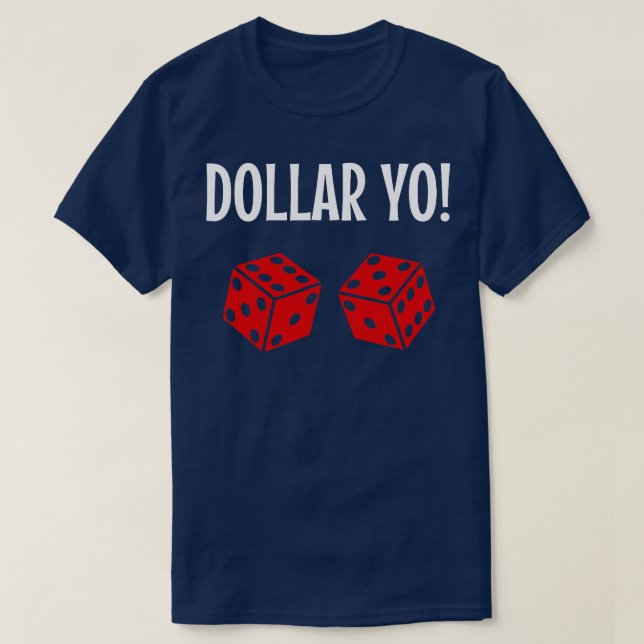 Funny Craps Gambling Shirt Dollar Yo Eleven Red Di (Design vorne)