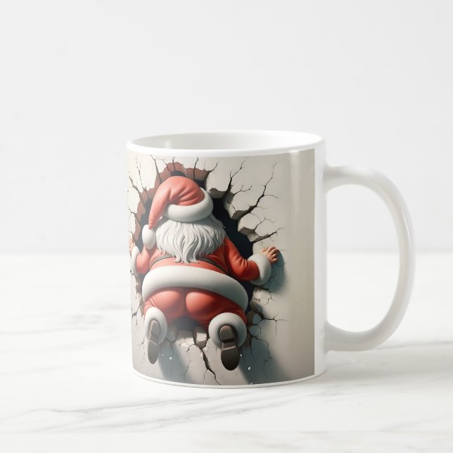 Funny Crashing Santa Claus Design Kaffeetasse (Rechts)