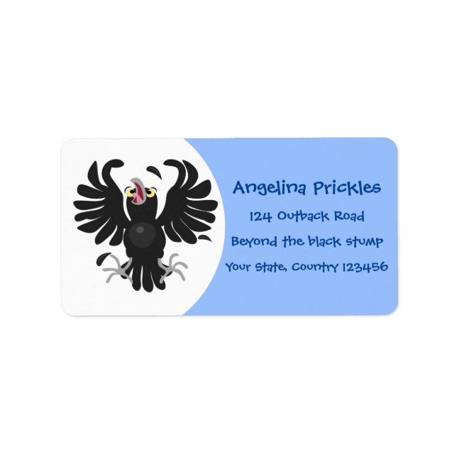 Funny Crave Rabe Cartoon Illustration Adressaufkleber (Vorne)