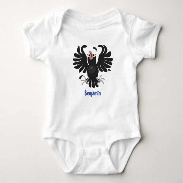 Funny Crave Rabe Cartoon Illustration Baby Strampler (Vorderseite)