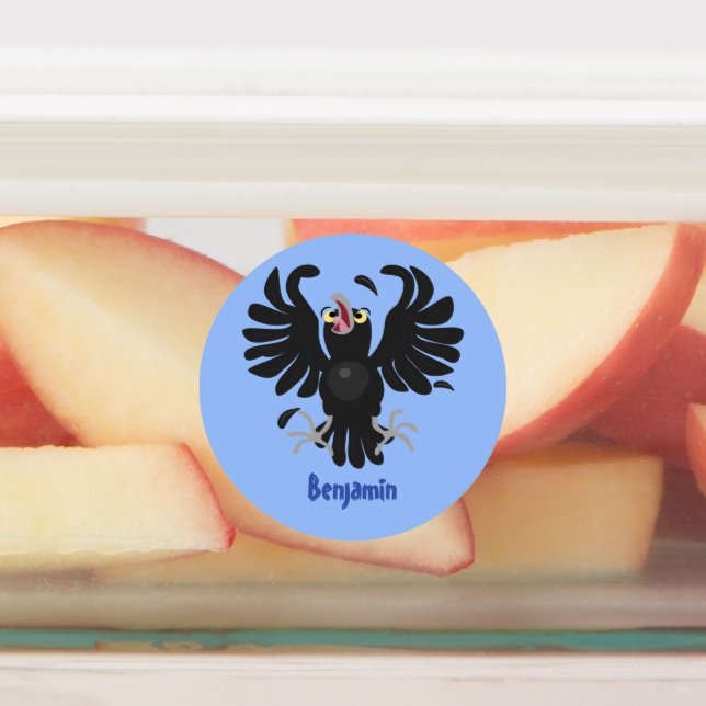 Funny Crave Rabe Cartoon Illustration Etiketten (Befestigt)