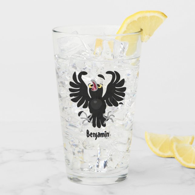 Funny Crave Rabe Cartoon Illustration Glas (Rückseite Ice)