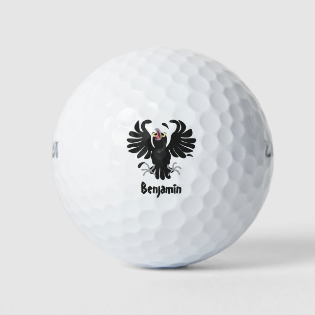 Funny Crave Rabe Cartoon Illustration Golfball (Vorderseite)