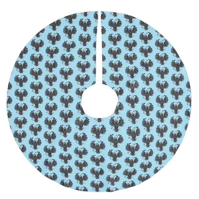 Funny Crave Rabe Cartoon Illustration Polyester Weihnachtsbaumdecke (Vorderseite)