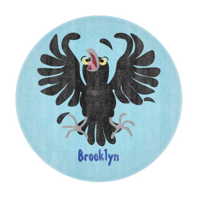 Funny Crave Rabe Cartoon Illustration Schneidebrett (Vorderseite)