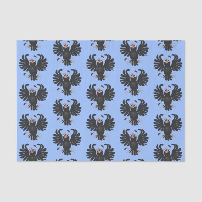 Funny Crave Rabe Cartoon Illustration Seidenpapier (Vorderseite)