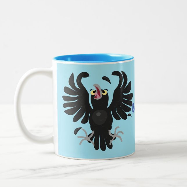 Funny Crave Rabe Cartoon Illustration Zweifarbige Tasse (Links)