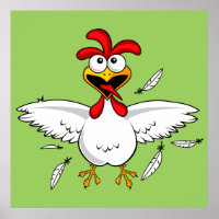 Funny Crazy Cartoon Chicken Wing Fling