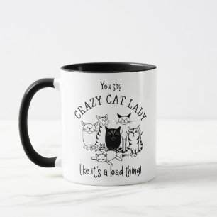 Funny Crazy Cat Lady Tasse