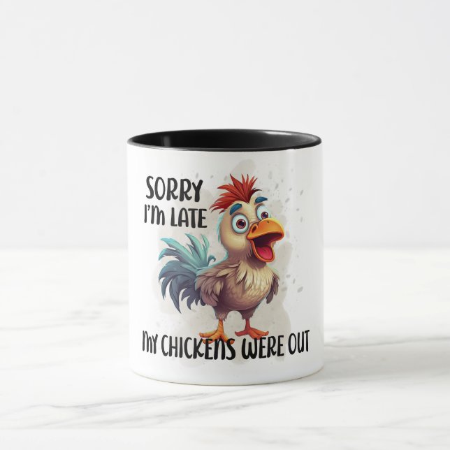 Funny Crazy Chicken Tasse (Zentrum)