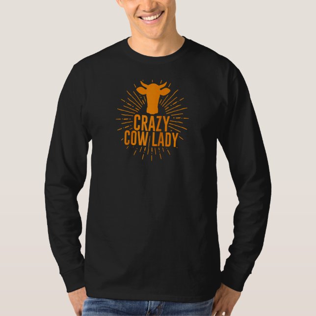 Funny Crazy Cow Lady Kuh für Mädchen Cowgirls T-Shirt (Vorderseite)