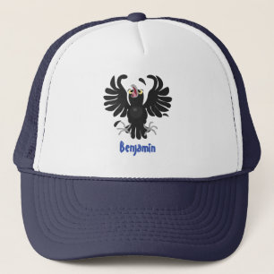Funny crazy crow raven cartoon illustration truckerkappe