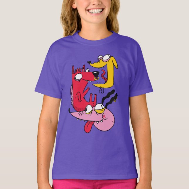 Funny Crazy Dogs Design T-Shirt (Vorderseite)