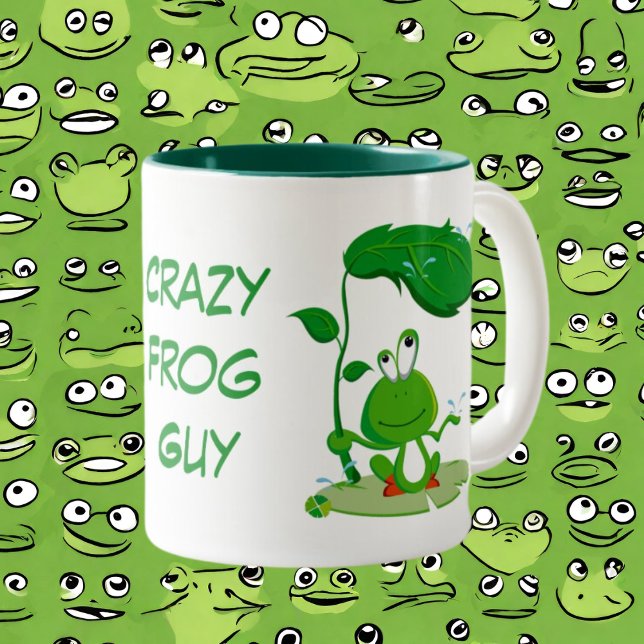 Funny Crazy Frosch Typ hinzufügen Zweifarbige Tasse (Von Creator hochgeladen)