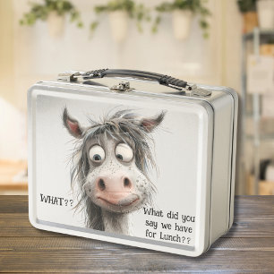 Funny Crazy Hair Wide Mit Augen Horse Lunch Box