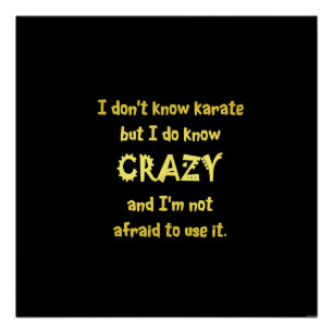 Funny Crazy oder Karate Joke Poster