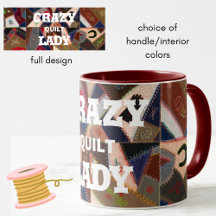 Funny "Crazy Quilt Lady" Vintages Patchwork Quilt