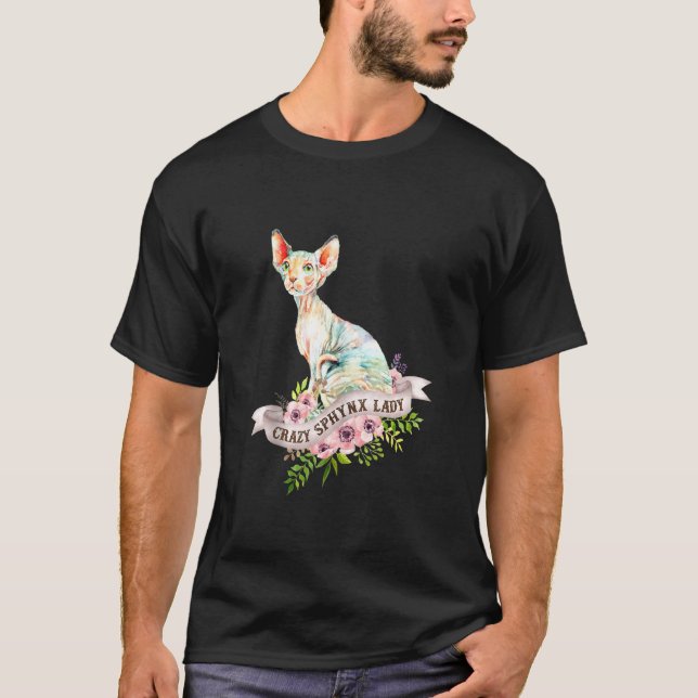 Funny Crazy Sphynx Lady Cat Lover T-Shirt (Vorderseite)