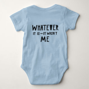 Funny Creative Text 'It was war nicht ich' Blue Bo Baby Strampler