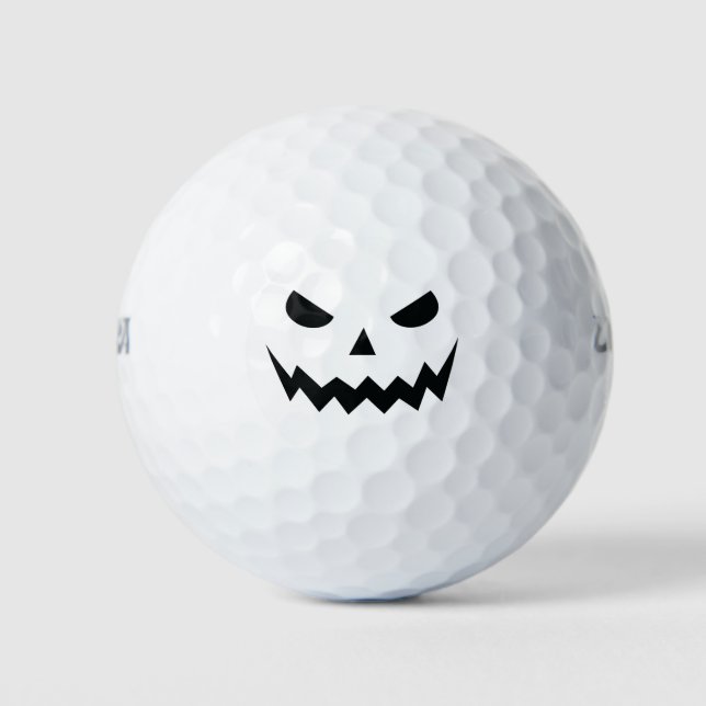 Funny Creepe Black and White Spuk Monster Face Golfball (Vorderseite)