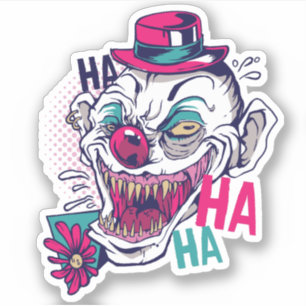 Funny Creepy Clown Laughing Horror Teen Graphics Aufkleber