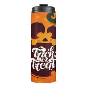 Funny Creepy Pumpkin Trick oder Tree Thermosbecher