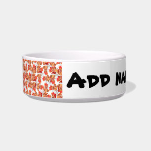 Funny Creme Dackel Name Weihnachtsmuster Napf