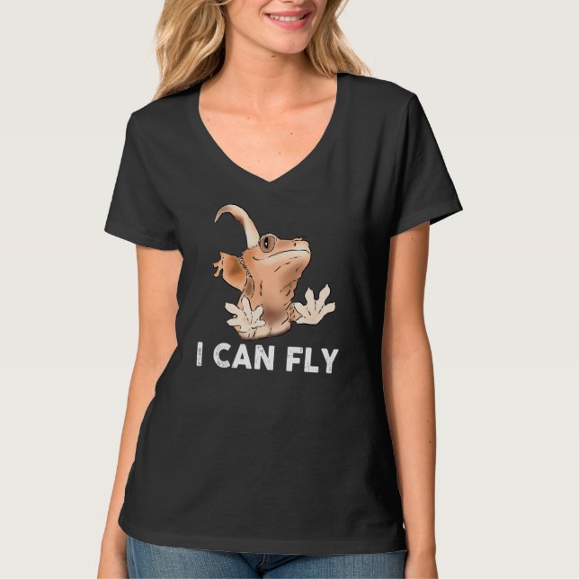 Funny Crested Gecko Lover Gecko Spaß Cresti T-Shirt (Vorderseite)