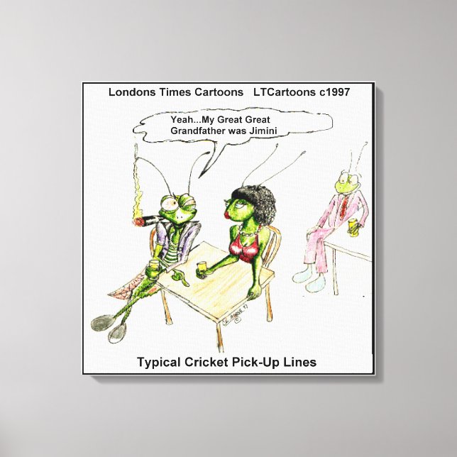 Funny Cricket Pick Up Lines Canvas Print Leinwanddruck (Vorderseite)