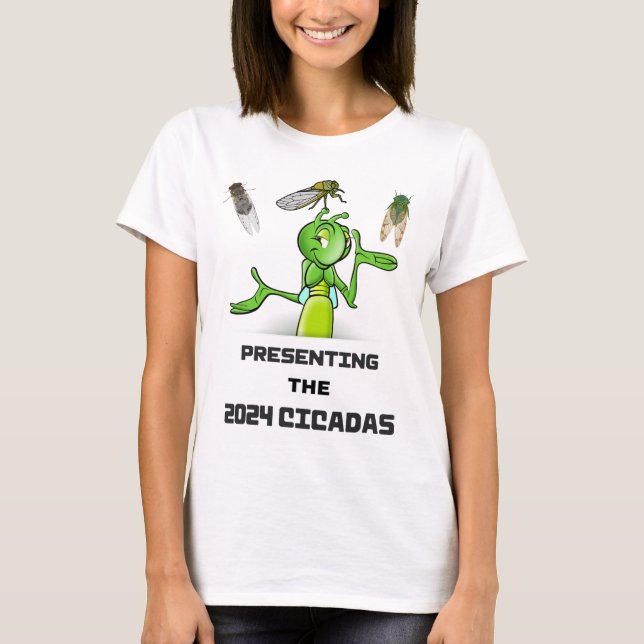 Funny Cricket Presenting Cicadas Bugs Insects Inva T-Shirt (Vorderseite)